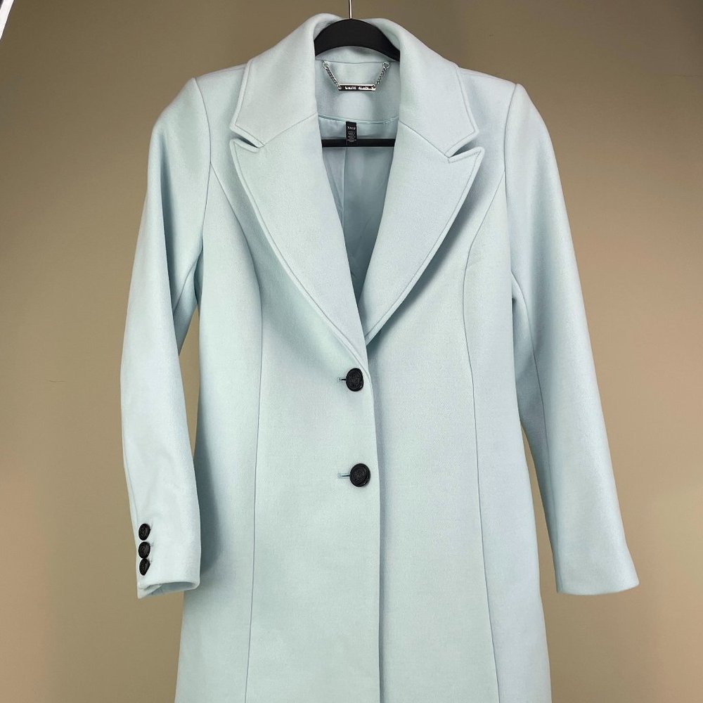*RARE* White House Black Market "Ice Cap Blue" Trench Coat - Size XXS
